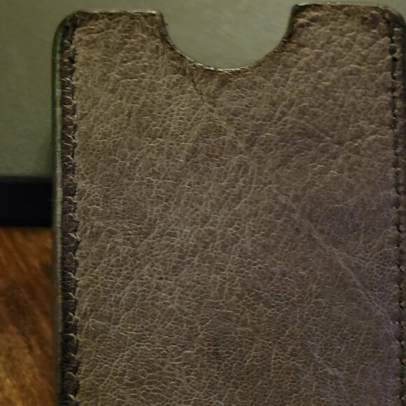 Pocket Money & Card Holder – Black Tooled Leather with Gray Elephant Ear Leather - Picture 3 of 5